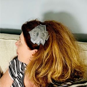 Silver sequin flower headband